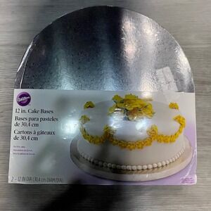 Wilton 12 inch Round Cake Bases 2 Pack Foil Covered Baking Supplies